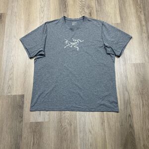 Arc'teryx Shirt Mens XL Gray Bird Logo Graphic Performance Polyester Crewneck